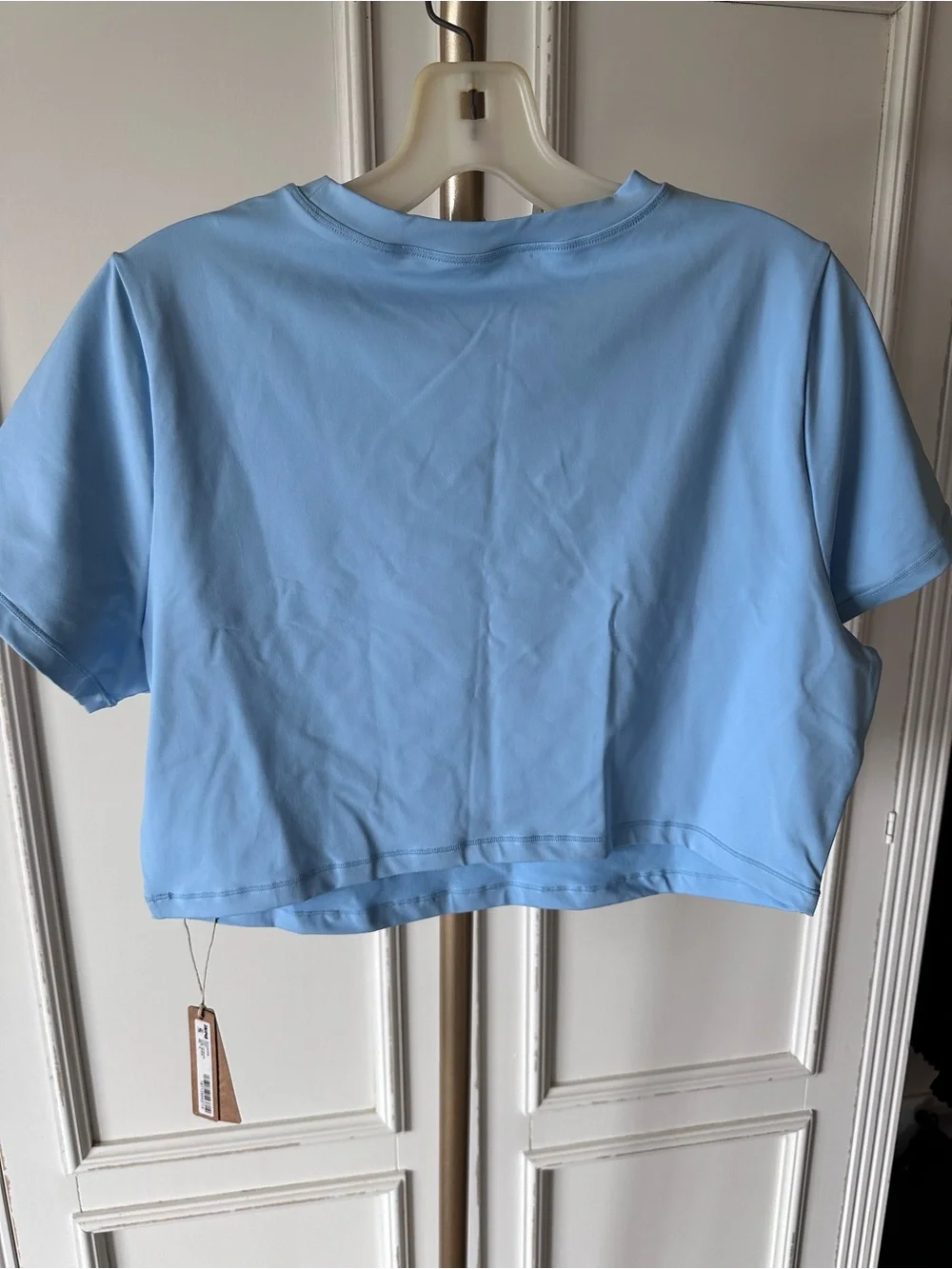 SKIMS Iris Blue Short Sleeve Swim Crop Top